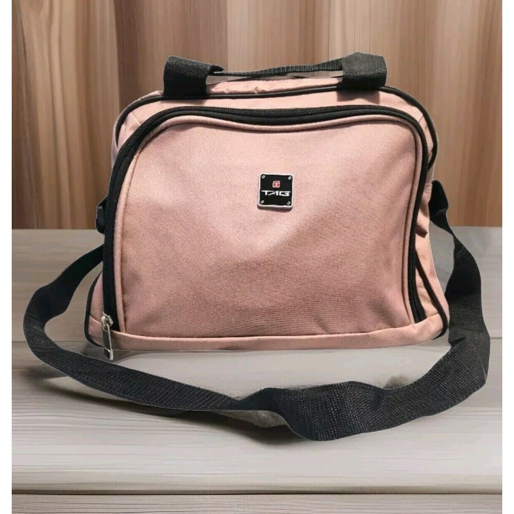 Women's Pink TAG two compartment small travel bag Soft Case With Measurements